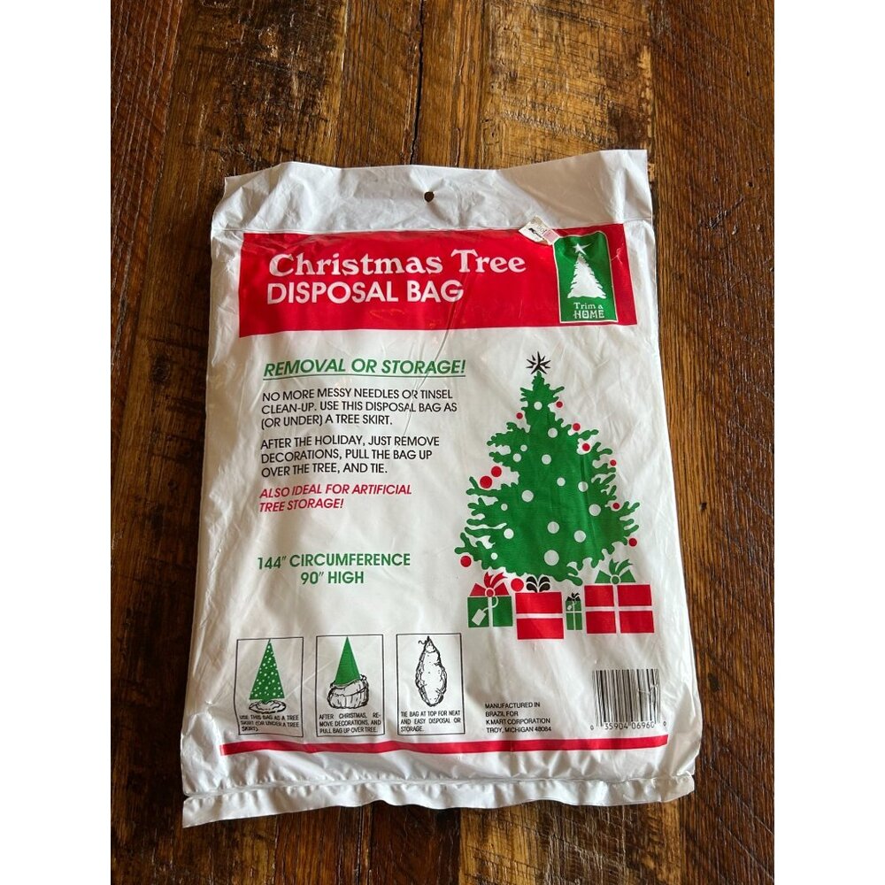 Christmas Tree Disposal Bag 144" Circumference 90" High Trim A Home Kmart Made I